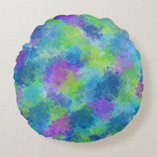 Hydrangeas Abstract Round Cushion