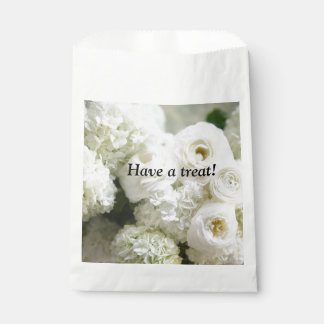 Hydrangeas and ranunculus favour bag