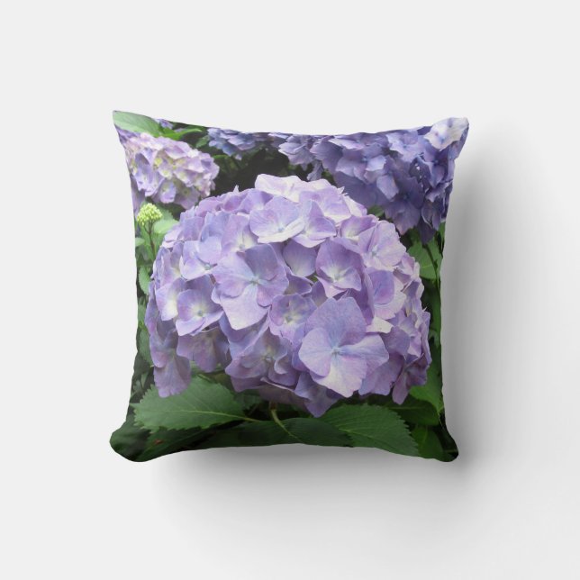 Hydrangeas at Trebah Gardens Polyester Cushion (Front)