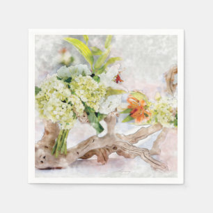 Hydrangeas Bella Watercolor Paper Napkins