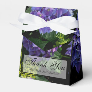 Hydrangeas blue purple floral flower garden favour box