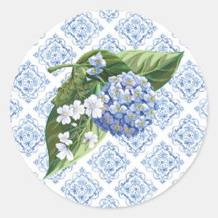 Hydrangeas Blue Tile Envelope Seals