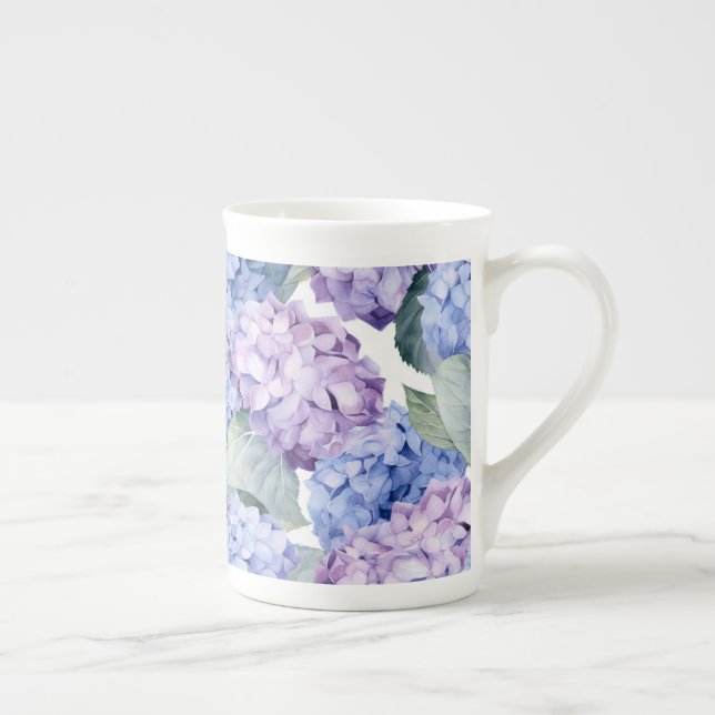 Hydrangeas  bone china mug (Right)