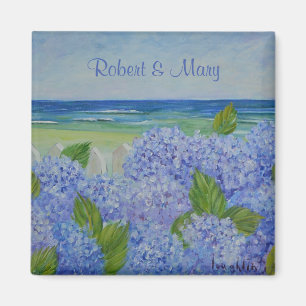 Hydrangeas By The Sea Wedding Magnet