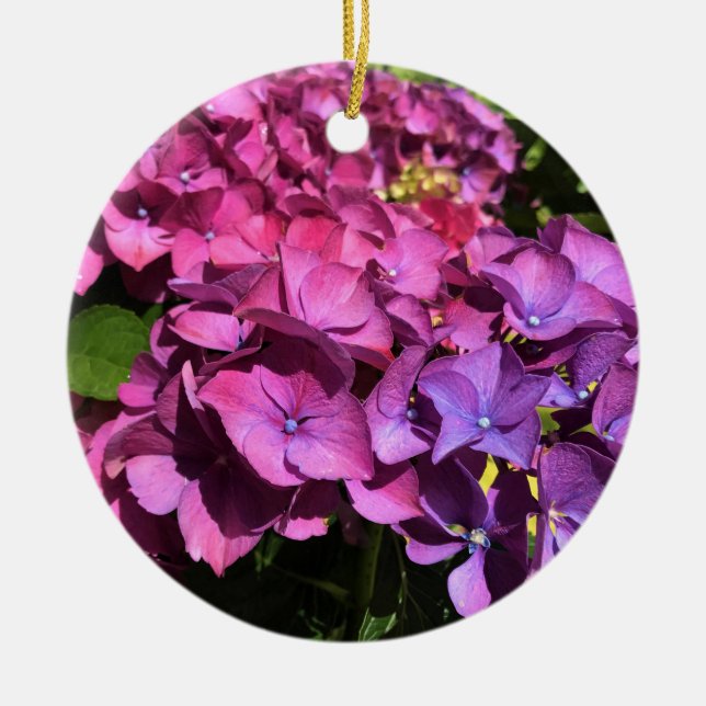 Hydrangeas Ceramic Ornament (Front)