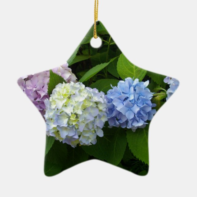 Hydrangeas Ceramic Tree Decoration (Front)