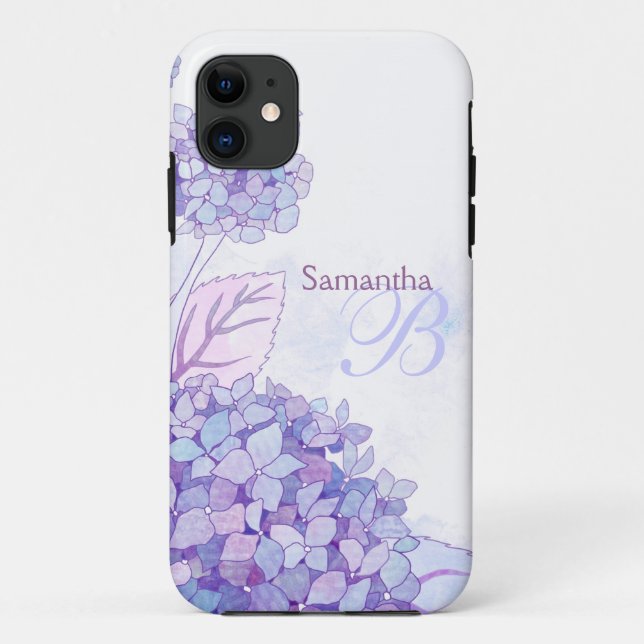 Hydrangeas Floral Monogram iPhone 5 Case-Mate Case (Back)