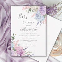Hydrangeas Floral Watercolor Baby Shower