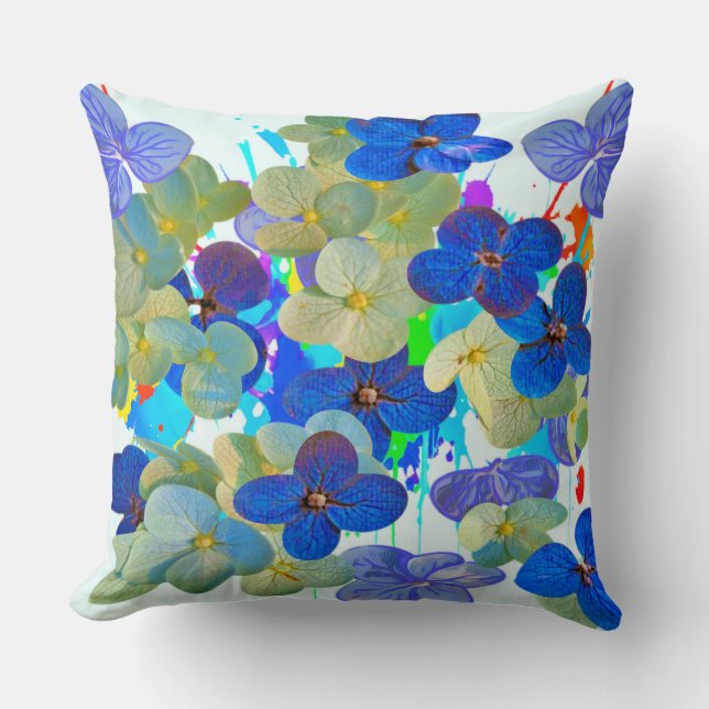 Hydrangeas Flowers Art Print  Cushion (Front)