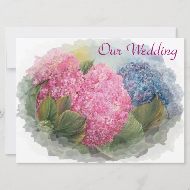 HYDRANGEAS FRAME - wedding invitation (Front)
