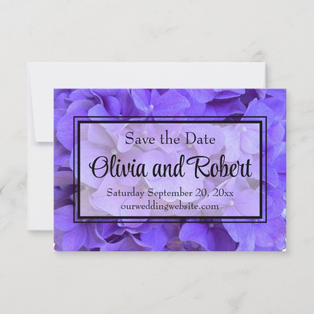Hydrangeas Lavender lilac Save The Date (Front)