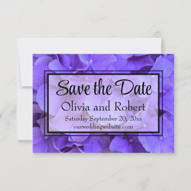 Hydrangeas Lavender lilac Save The Date (Front)