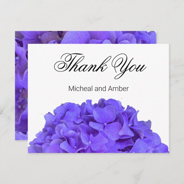 Hydrangeas Lavender lilac Thank You Card (Front/Back)