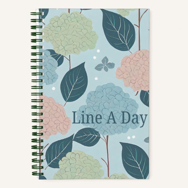 "Hydrangeas" Line A Day Journal (Front)