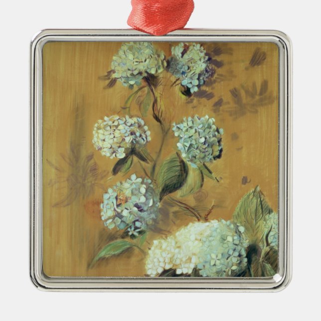 Hydrangeas Metal Ornament (Front)
