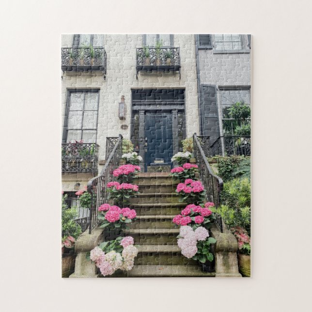 Hydrangeas on Gordon Street | Savannah Puzzle (Vertical)