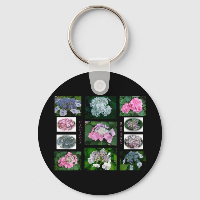 Hydrangeas on Parade Key Ring (Front)