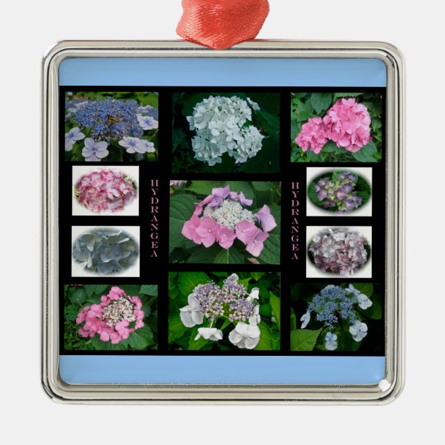 Hydrangeas on Parade Metal Ornament (Front)
