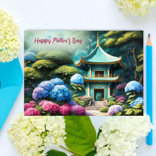 Hydrangeas Pagoda World Mother's Day Card