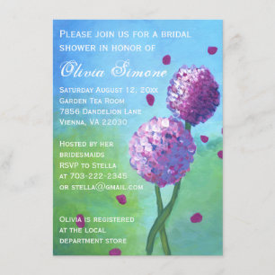 Hydrangeas Painting Bridal Shower Invitations