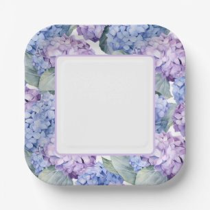 Hydrangeas paper plate