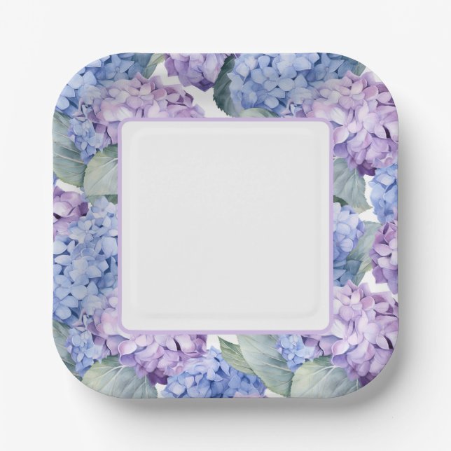 Hydrangeas  paper plate (Front)