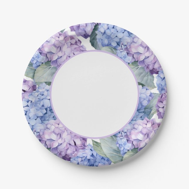 Hydrangeas  paper plate (Front)