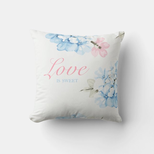 Hydrangeas Pastel Bloom Cushion (Front)