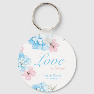 Hydrangeas Pastel Bloom Key Ring