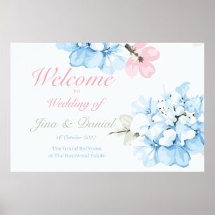 Hydrangeas Pastel Bloom Poster