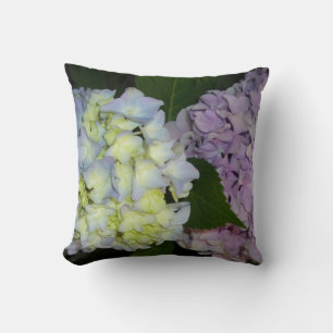Hydrangeas pink flowers blue purple flowers cushion