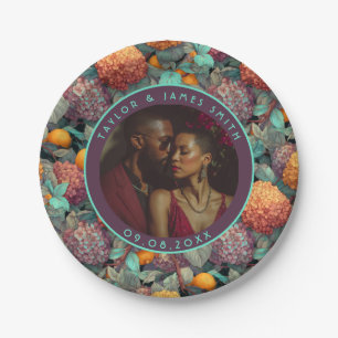 Hydrangeas Plates For Destination Wedding Party