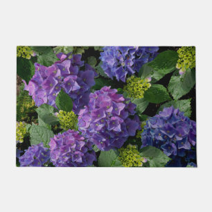 Hydrangeas    romantic pink blue purple floral    doormat