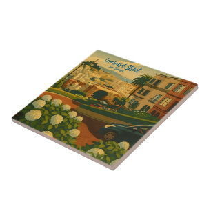 Hydrangeas San Francisco Lombard Street Coit Tower Ceramic Tile