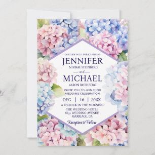 Hydrangeas Spring Flowers Wedding Invitations