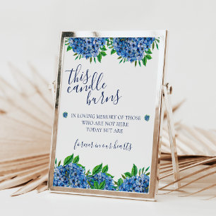 Hydrangeas This Candle Burns In Loving Memory Sign