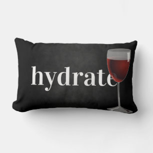 hydrate-red wine in glass lumbar cushion