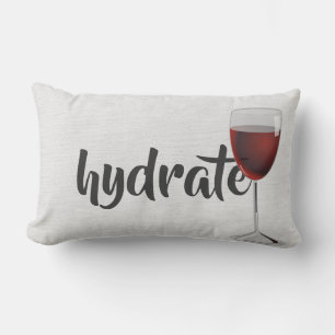 hydrate-red wine in glass lumbar cushion