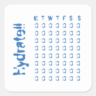 Hydrate - weekly water intake tracker square sticker