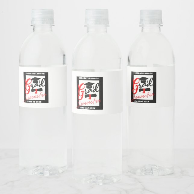 Hydrate Your Success: Personalised Graduation Water Bottle Label (Bottles)