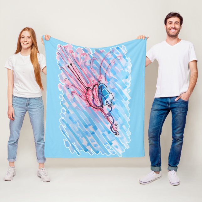 Hydrated Flamingo Fleece Blanket (In Situ)