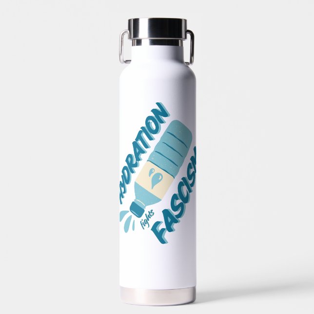 Hydration Fights Fascism Water Bottle (Front)
