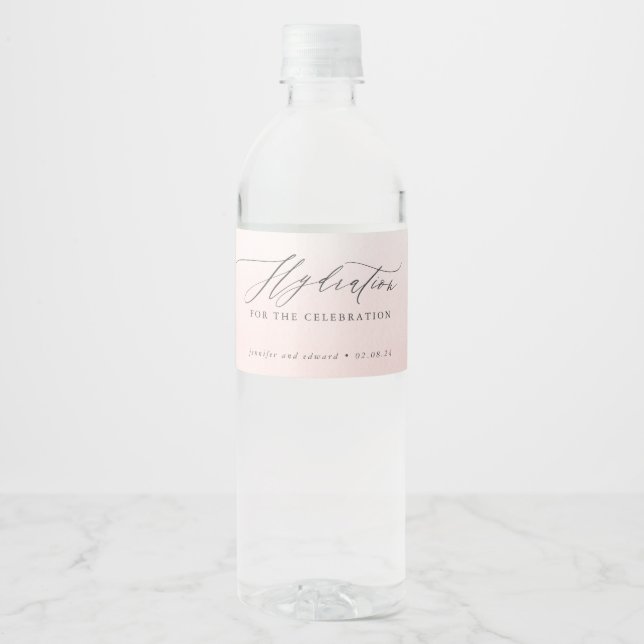 Hydration for the Celebration - Soft Light Pink Water Bottle Label (Front)