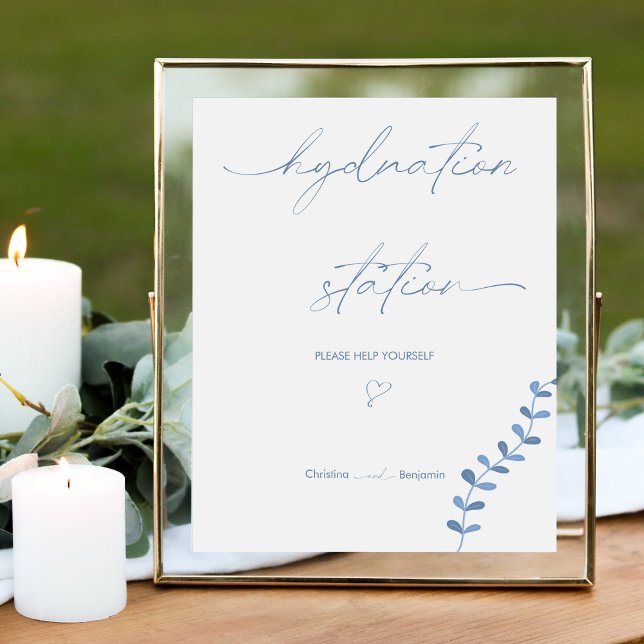 Hydration Station Blue Ocean Send Off wedding Pedestal Sign (Creator Uploaded)