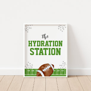 Hydration Station Football Birthday Drinks Sign