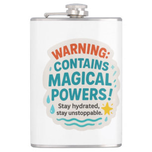 Hydration Warning Sticker Hip Flask