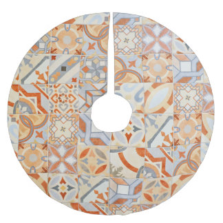 Hydraulic cement tiles: mosaic trend. brushed polyester tree skirt