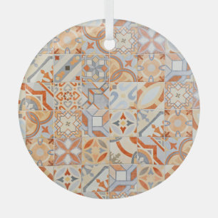 Hydraulic cement tiles: mosaic trend. glass tree decoration
