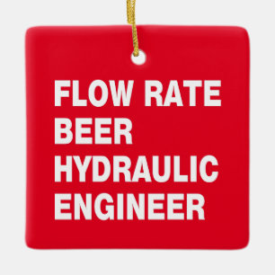 Hydraulic Engineer Beer Ceramic Ornament