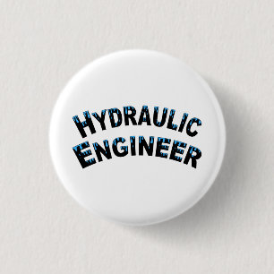 Hydraulic Engineer Water Droplets  3 Cm Round Badge